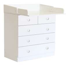 Karlstad Wooden Chest Of 5 Drawers In White - UK