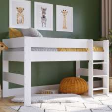 Karlstad Wooden Mid Sleeper Bed In White - UK