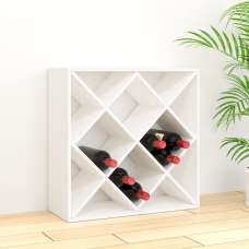 Karlstad Wooden Drinks Cabinet With 12 Shelves In White - UK