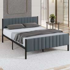 Kaseo Metal Small Double Bed in Anthracite - UK