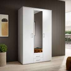 Kasper Wooden Wardrobe With 2 Doors 2 Drawers - White - UK