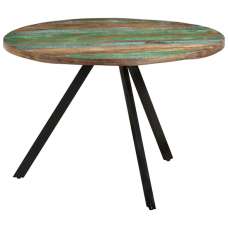 Katet Round Solid Reclaimed Wood Dining Table In Multi-Colour - UK