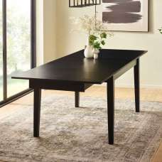Kavioxa Wooden Extending Dining Table in Satin Black - UK
