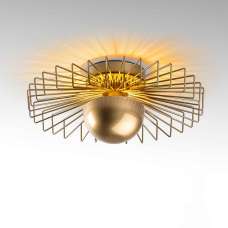Kaya Small Metal Semi-Flush Ceiling Light in Gold - UK
