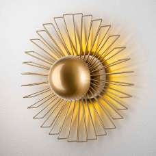 Kaya Small Metal Semi-Flush Wall Light in Gold - UK