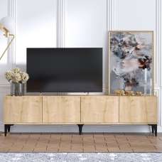 Kaze Wooden TV Stand with 4 Doors in Sapphire Oak - UK