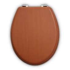 Kelant Wooden Toilet Seat In Antique Brown - UK