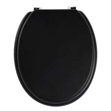 Kelant Wooden Toilet Seat In Matt Black - UK