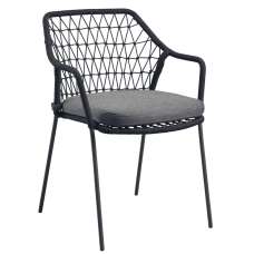 Keller Polyester Outdoor Stacking Armchair In Anthracite - UK