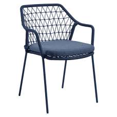Keller Polyester Outdoor Stacking Armchair In Indigo Blue - UK