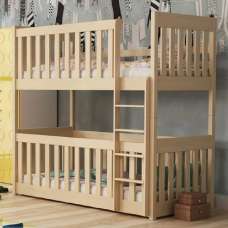 Keller Wooden Bunk Bed With Foam Mattress In Pine - UK