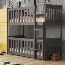 Keller Wooden Bunk Bed Without Mattress In Graphite - UK