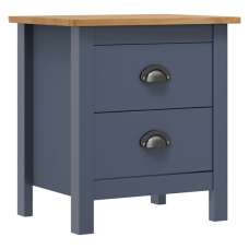 Kendal Wooden Bedside Cabinet With 2 Drawers In Grey And Brown - UK