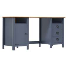 Kendal Wooden Laptop Desk With 1 Door In Grey And Brown - UK