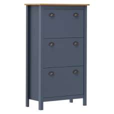 Kendal Wooden Shoe Storage Cabinet In Grey And Brown - UK