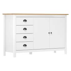 Kendal Wooden Sideboard With 4 Drawers In White And Brown - UK