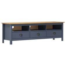 Kendal Wooden TV Stand With 3 Drawers In Grey And Brown - UK