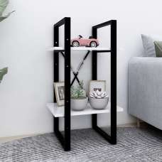 Kendria Wooden 2-Tier Bookshelf In White - UK