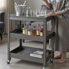 Kenosha Metal Drinks Trolley In Anthracite - UK