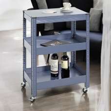 Kenosha Metal Drinks Trolley In Blue - UK