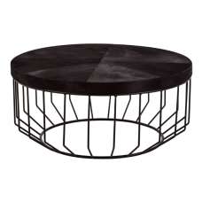 Kensick Round Wooden Coffee Table In Black - UK