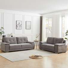 Kensington Fabric 3+2 Seater Sofa Set In Grey - UK