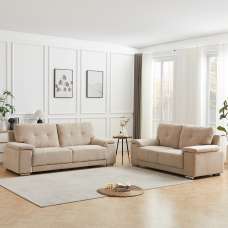 Kensington Fabric 3+2 Seater Sofa Set In Stone - UK