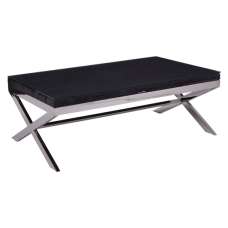 Kero Glass Top Coffee Table With Cross Base In Black - UK