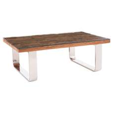 Kero Glass Top Coffee Table With U-Shaped Base In Natural - UK