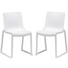 Ketchum White Polypropylene Stacking Side Chairs In Pair - UK