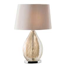 Kew Mink Fabric Table Lamp In Gold - UK
