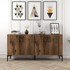 Kiev Wooden Sideboard with 4 Doors in Walnut - UK