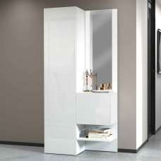 Killington High Gloss Storage Cabinet With Mirror In White - UK