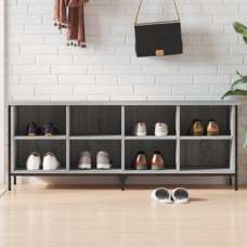 Kinsley Shoe Storage Cabinet With 8 Compartments In Grey Oak - UK
