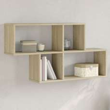 Kinston Wooden Wall Shelf With 4 Shelves In Sonoma Oak - UK