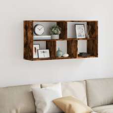 Kinston Wooden Wall Shelf With 5 Shelves In Smoked Oak - UK
