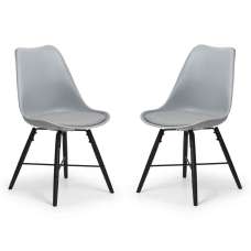Kintar Grey Plastic Chairs with Black Legs in Pair - UK