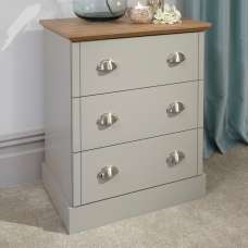Kirkby Wooden Chest Of 3 Drawers In Grey And Oak - UK