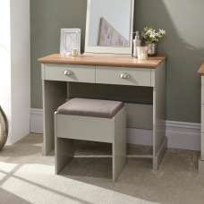 Kirkby Wooden Dressing Table Set In Grey And Oak - UK