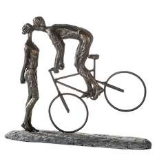 Kiss Me Poly Design Sculpture In Burnished Bronze And Grey - UK