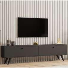 Kiyomi Wooden TV Stand with Plastic Legs in Anthracite - UK