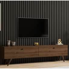 Kiyomi Wooden TV Stand with Plastic Legs in Walnut - UK