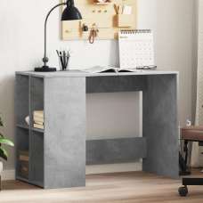 Knutsford Wooden Laptop Desk With 4 Shelves In Concrete Grey - UK