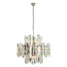 Kodak Large Clear Crystal Chandelier Ceiling Light In Silver - UK