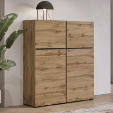 Kodak Wooden Highboard With 4 Doors In Wotan Oak - UK