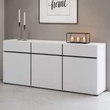 Kodak Wooden Sideboard With 3 Doors 3 Drawers In White - UK