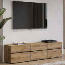 Kodak Wooden TV Stand With 3 Doors 3 Drawers In Wotan Oak - UK
