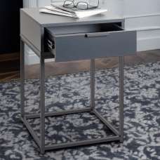 Kodiak Large Wooden Bedside Cabinet With 1 Drawer In Anthracite - UK