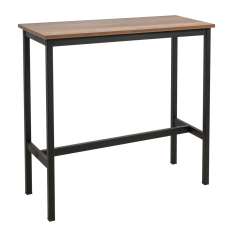 Kohana Rectangular Wooden Bar Table in Black and Oak - UK