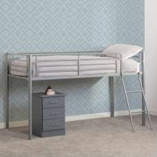 Kyoto Metal Mid Sleeper Bunk Bed In Silver - UK